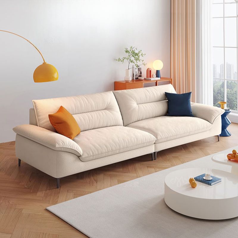 Contemporary Modern Solid Color Tear Resistant Standard Sofa in White for 4-seater/5/3 with 2 Pillows
