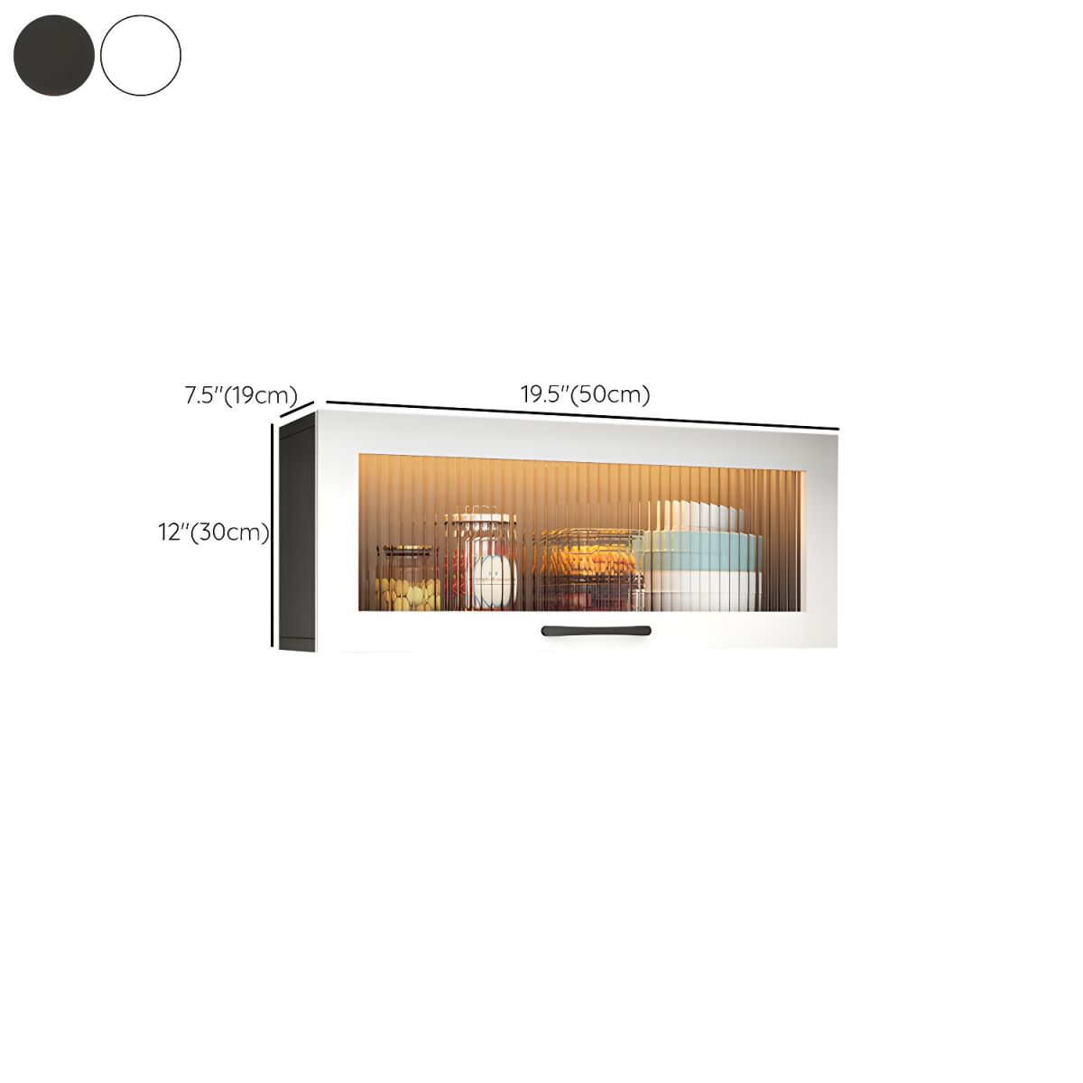 Contemporary Faux Wood Wall Mounted Display Cabinet with Acrylic Door
