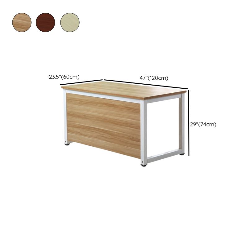 Trendy Rectangular Laminate Writing Table with Light Brown/Unfinished Color