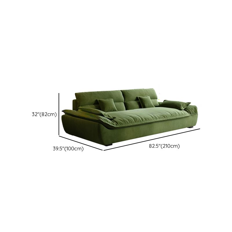 Emerald Green Standard/Single Sofa with Arm and 4/3 Pillows