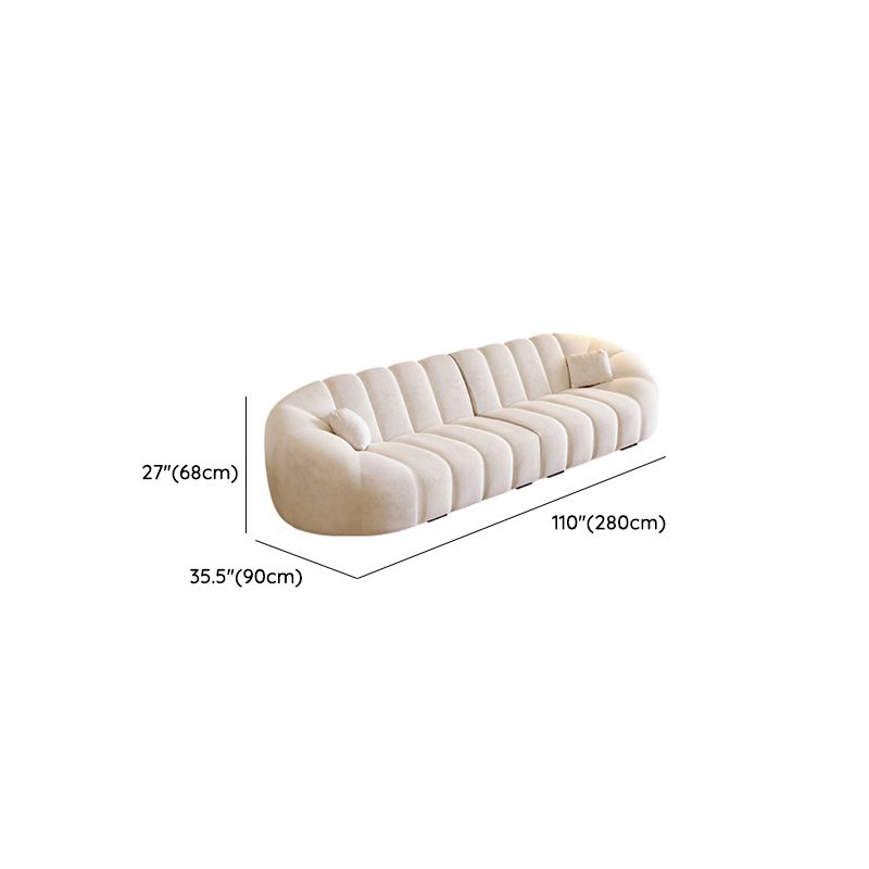 Modish Solid Color Scratch-durable Standard Sofa/Single Sofa/Loveseat in Chalk, 4-seater/5 Person/Seats 3 with 2 Pillows