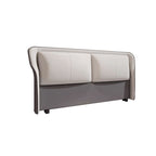Trendy Wingback Headboard in Natural Wood with No Distressing, Rectangle Shape for Full/Queen Bed, Featuring Sponge Upholstery and Standard Height