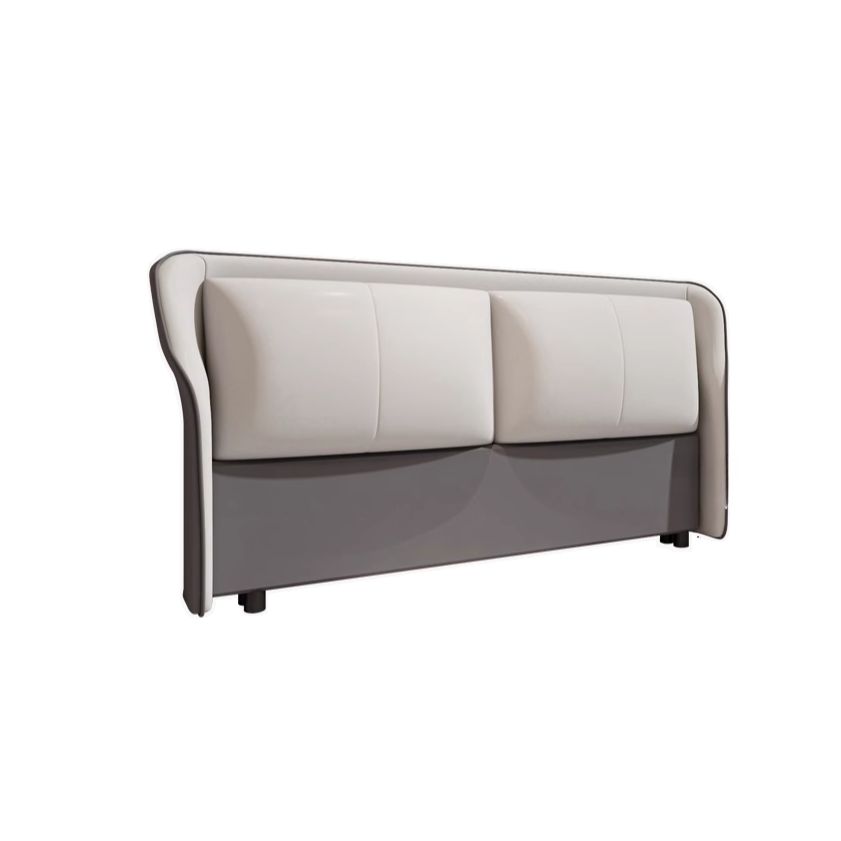 Trendy Wingback Headboard in Natural Wood with No Distressing, Rectangle Shape for Full/Queen Bed, Featuring Sponge Upholstery and Standard Height
