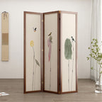 Cocoa Translucent Indoor Foldable Temporary Wall Divider with Gauze, 3/4 Panels, Standalone