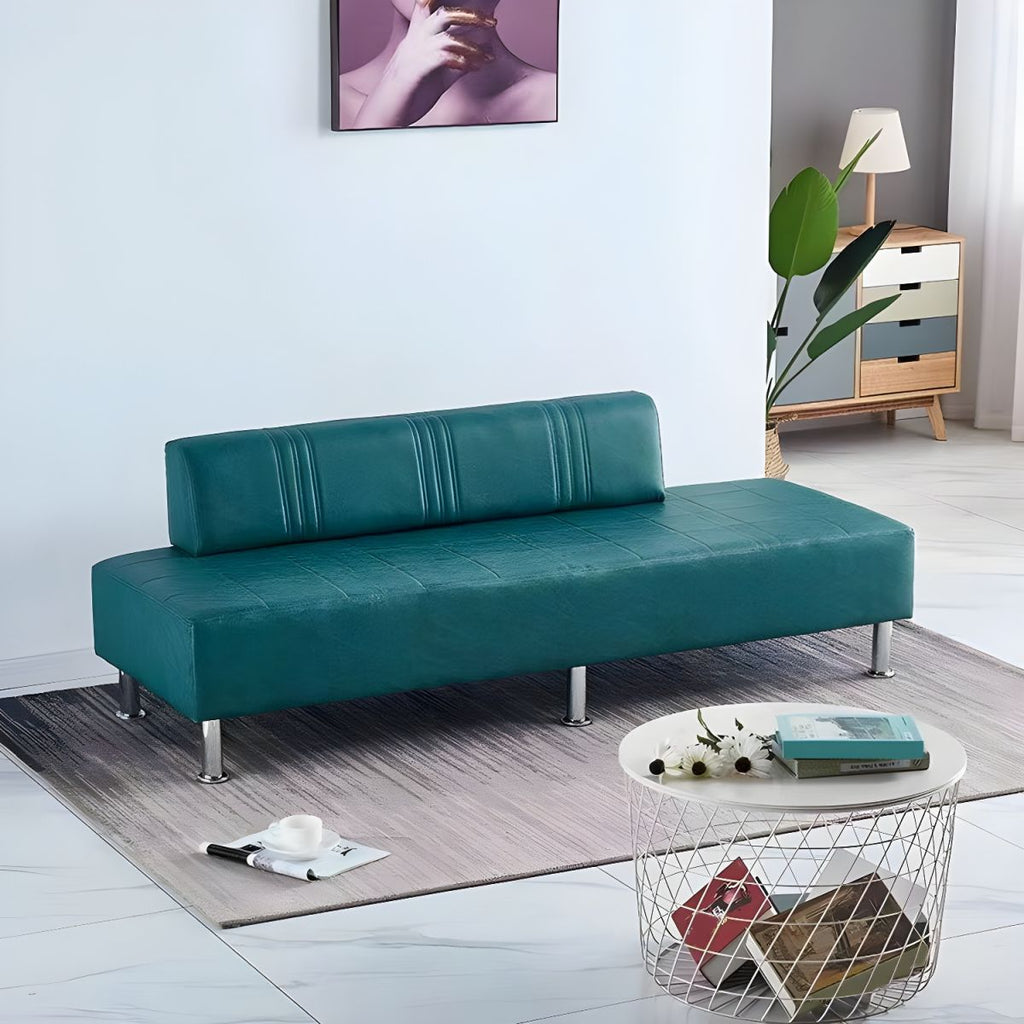 24.4" High Armless Sofa with Tight Back for Apartment Faux Leather