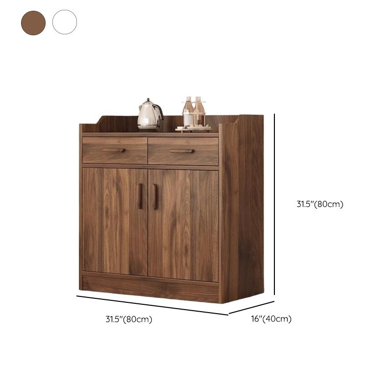 Art Deco Sideboard with 3/1/2 Drawers, Narrow 2 Shelves Larder Storage, Lumber Countertop, and 4/3/2 Doors