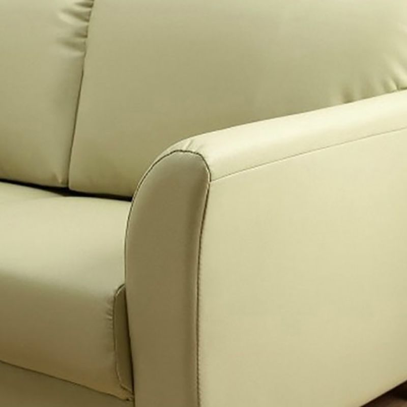 Art Deco Faux Leather Flared Arm Loveseat with Cushions for Living Room
