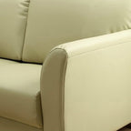 Art Deco Faux Leather Flared Arm Loveseat with Cushions for Living Room