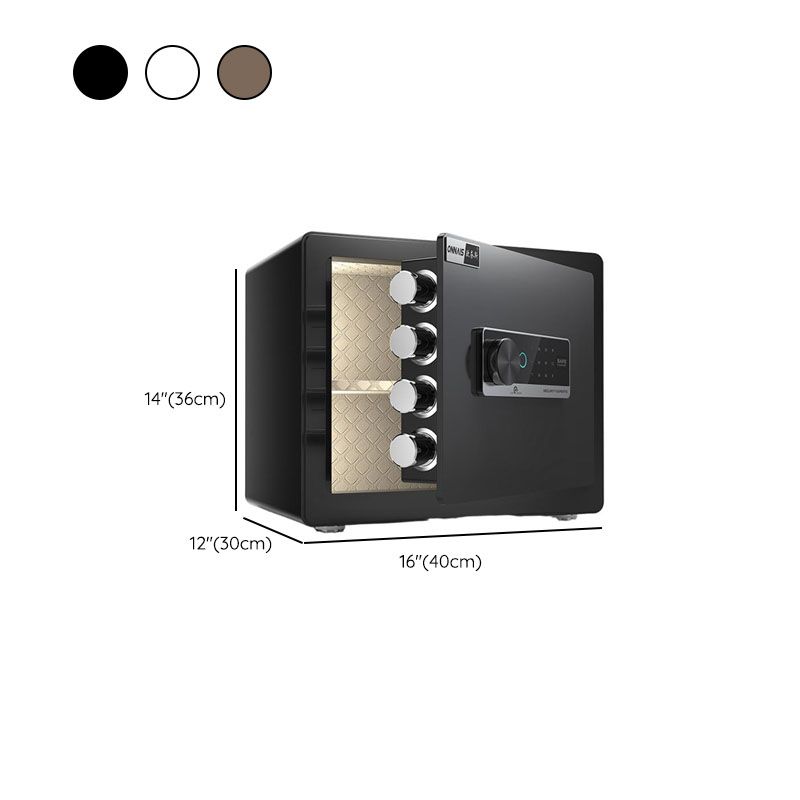Steel Security Safe with Battery, Pry Resistant, Lockable, Keys, Interior Lining, and Shelves