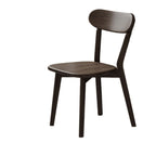 Art Deco Dinette Side Chair with Ventilated Back, Ink/Tan/Unfinished Color Natural Wood Legs, and Foot Pads