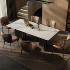 Simplistic Rectangular Dining Table with White Top and Fixed Table Mechanism