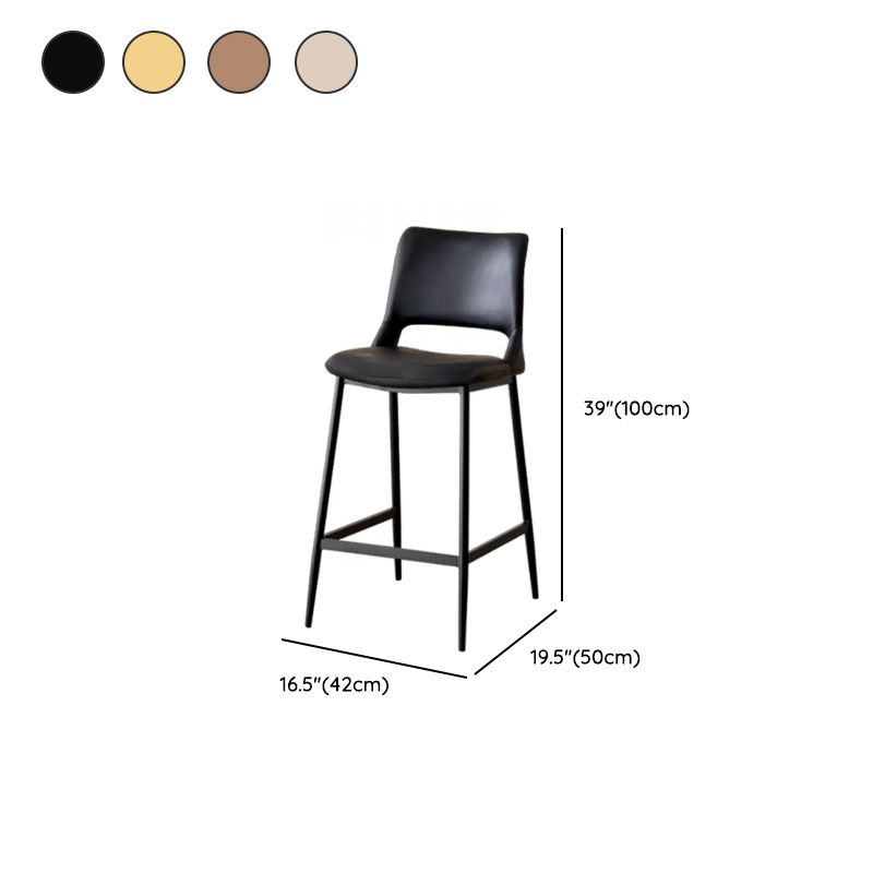 Casual Rawhide Bar Stools in Midnight Black/Lemon Color/Caramel with Back and Saddle Seat, Featuring Leg Rest