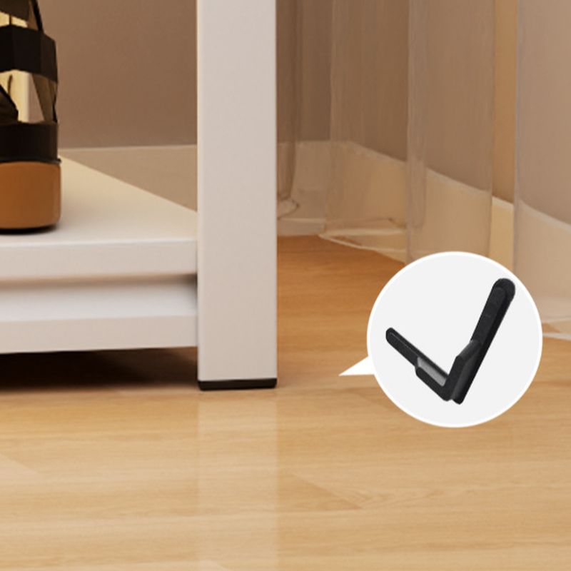 Chalk Modern Simple Style Coat Tree with Container Storage and 2 Shelves in Steel