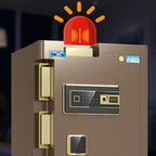 Steel Security Safe with Battery, Tamper Resistant, Keys, Interior Light, Interior Lining, and Shelves