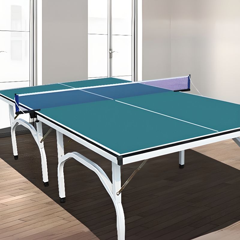 Indoor Ping Pong Table with Olive Green Synthetic Laminate Top, Includes Table Tennis Paddle