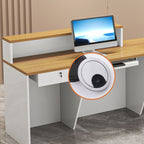 L-Shape with 1 Drawer/2 Drawers Cabinet Hutch Cable Management Desk Return and Filing Cabinet in Crimson/Wood Grain/Auburn