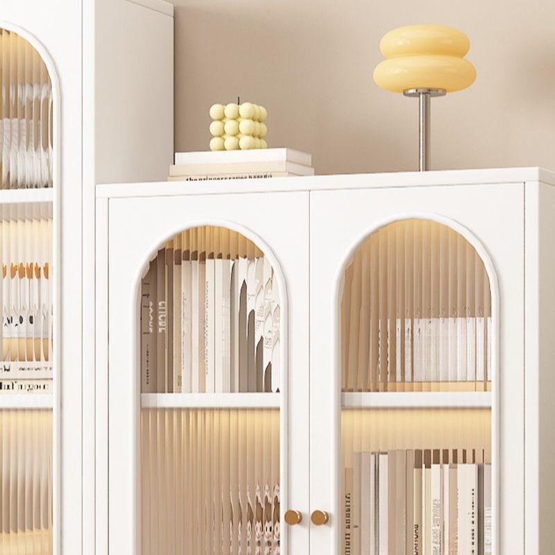 Detached Scratch-immune Accent Cabinet with Glazed Door, Adjustable Shelf, Cabinet Knobs, Soft Close Drawer, and Stain Resistant Finish
