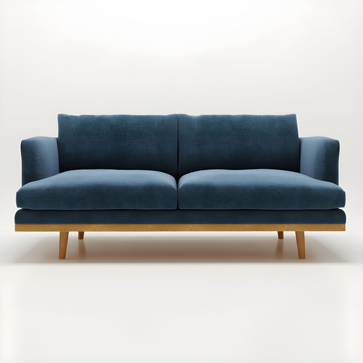 Northern European Wooden 2/3-Seater Sofa Wood Legs Square Arm Sofa