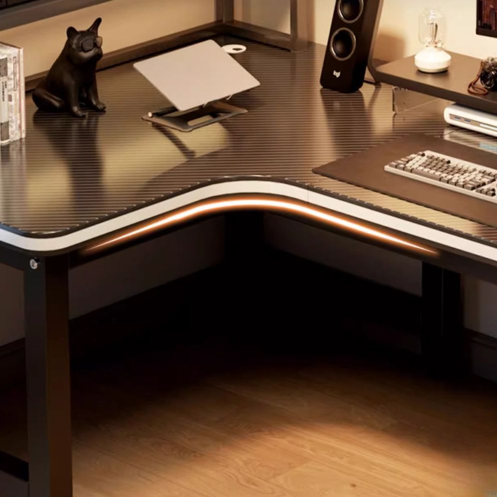 Minimalist L-Shape Desk with Odor Resistant H-Shape Base, Independent Structure, Wire Management, and Engineered Wood Top