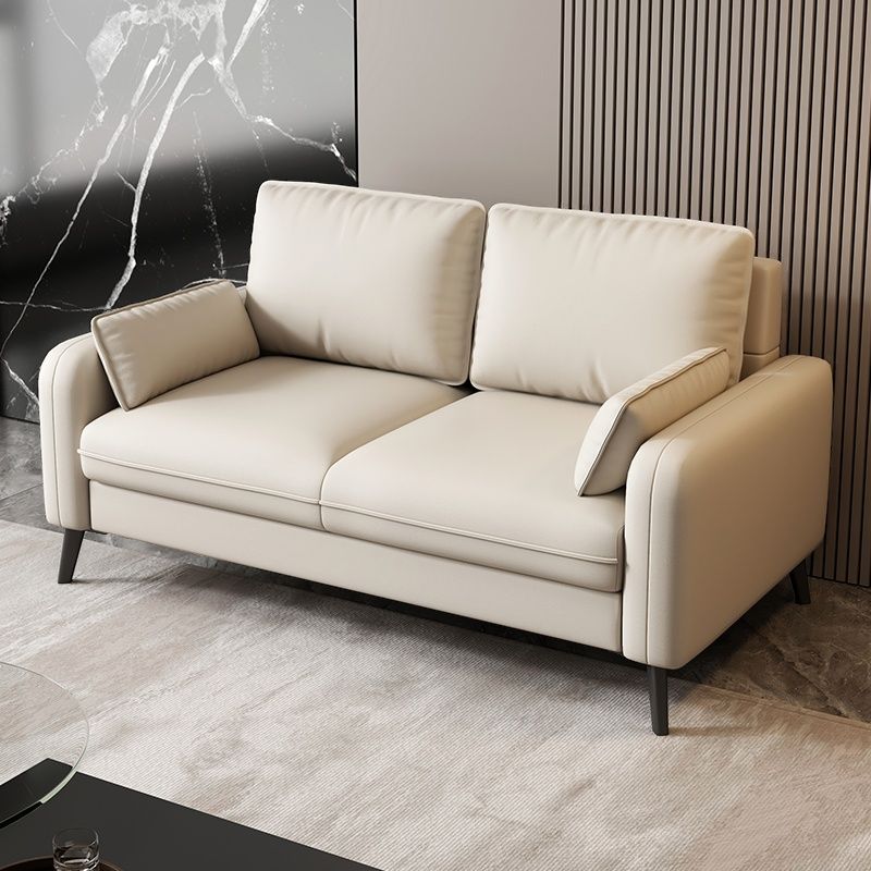 Pu Leather Loveseat in Cerulean/Olive Green/Amber Color with Armrest