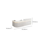 L-Shape Manufactured Wood Top Reception Desk with Hutch, Desk Return, Filing Cabinet & Keyboard Tray