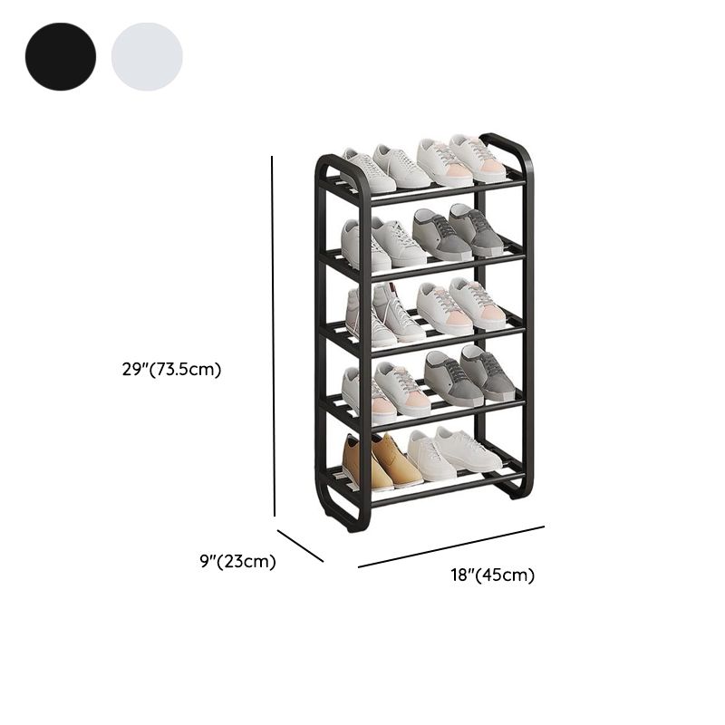 Art Deco Alloy Rectangle Shoe Rack with 6 Shelves for 11-20 Pairs in Drawing Room