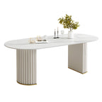 Modern Style Sintered Stone Dining Set Oval 1/2/5/6/7 Pieces Dining Set for Dining Areas