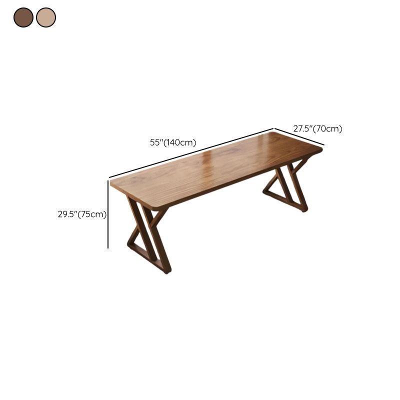 Casual Writing Desk with Easy Assembly, Scratch-proof Double Pedestal Base in Sepia with Foot Pad and Pine Wood Top