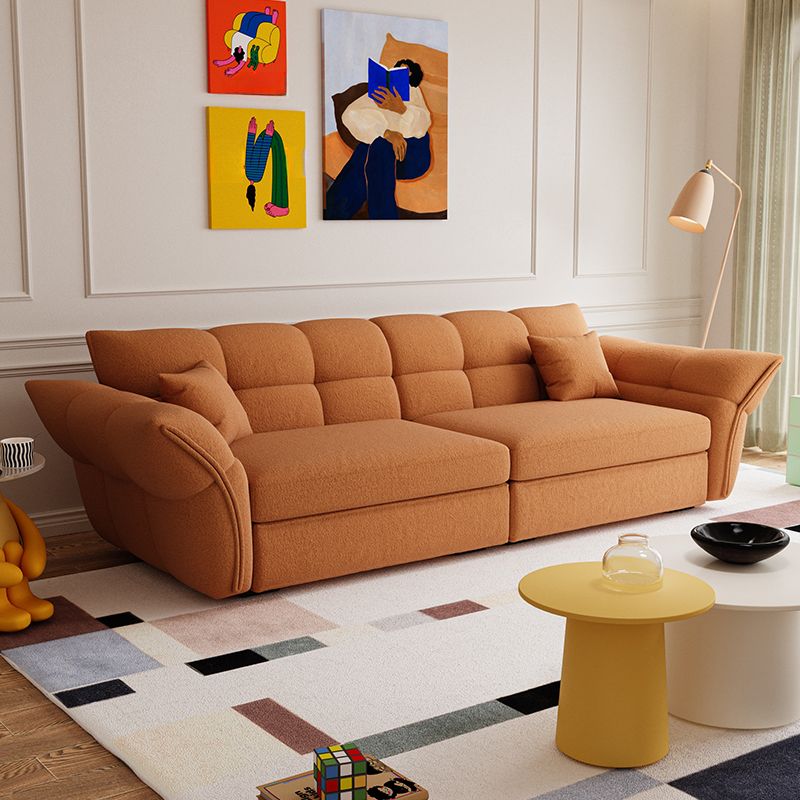 Modish Solid Color Stain Resistant Standard Sofa in Light Green/Light Brown/Beige for 5 Person/4-seater/3-seater with 2 Pillows