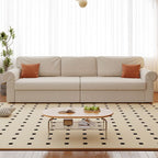 Modish Solid Color Stain Resistant Standard Sofa in Black/Jade Green/Taupe for 4-seater/5 Person with 2 Pillows