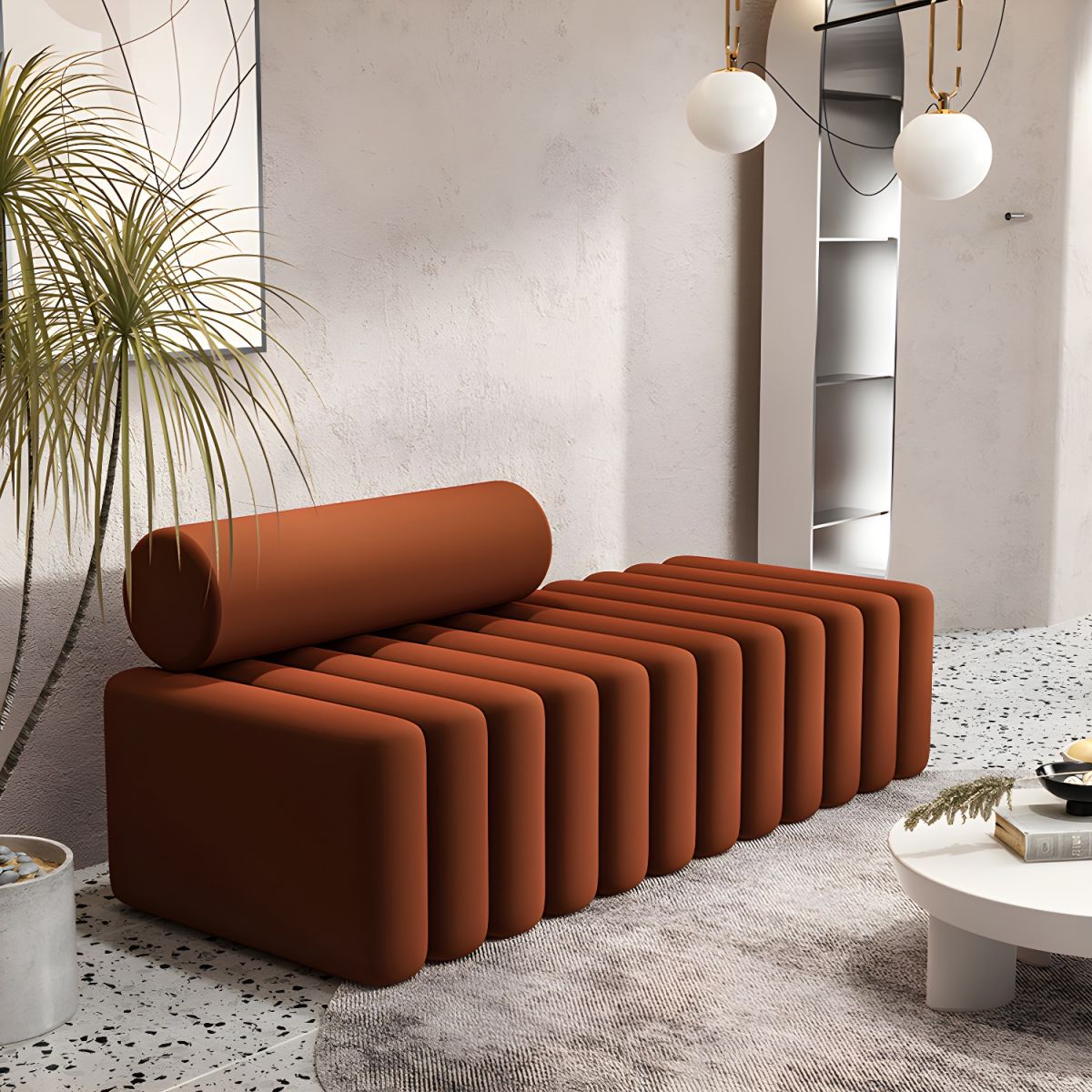 Velvet Contemporary Standard Sofa Armless Sofa for Living Room, Apartment