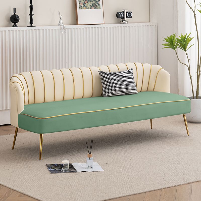 Modish Solid Color Stain Resistant Standard Sofa/Loveseat in Grey/Beige/Amber Color for 2/4-seater/3-seater with 1 Pillow