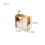 Modern Simple Style Narrow Sideboard with Hutch, 2 Shelves, Engineered Wood Countertop, and 2 Doors