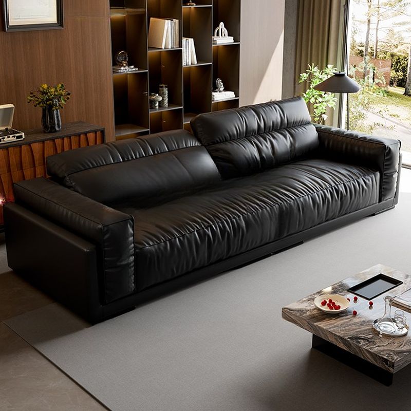 Tear Resistant Convertible Sofa in Black with Arm