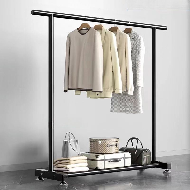 Modern Simple Style Hall Rack with Receptacle Storage, 1 Shelf/2 Shelves, Steel Frame, and Alloy Hook