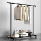 Modern Simple Style Hall Rack with Receptacle Storage, 1 Shelf/2 Shelves, Steel Frame, and Alloy Hook