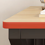 Alloy Sleigh Base Warp Resistant Rectangular Midnight Black Office Computer Desk, CPU Storage Included & Rounded Corners & Cable Management Included