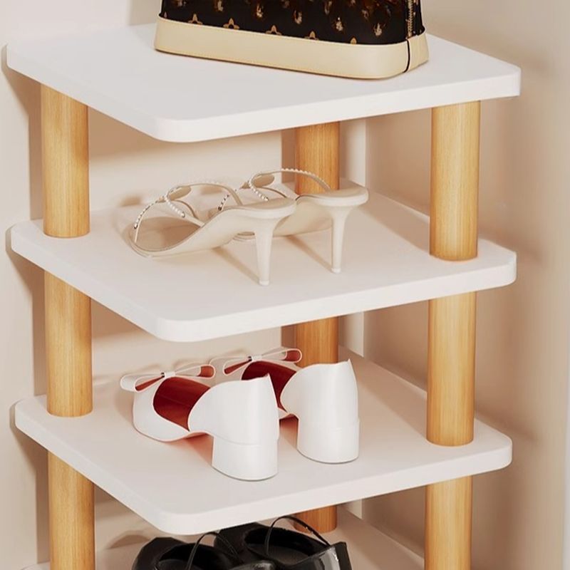 Art Deco Composite Wood Rectangle Shoe Rack, Floor Mounted for 1-20 Pairs in Drawing Room