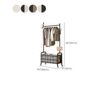 Modern Simple Style Hall Rack with Receptacle, Steel Frame, 1 Basket, and Alloy Hook