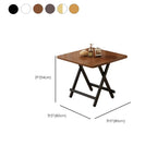 Veneer Dining Table with Crossed Legs, Foldable Square Top for 2-seater/Seating for 4, Scratch Resistant
