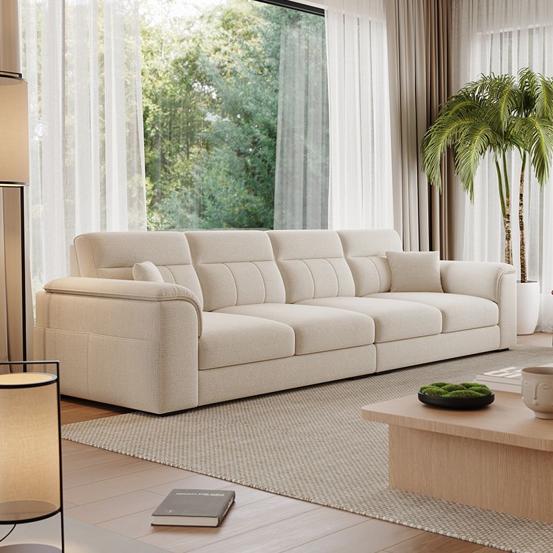 Modish Solid Color Standard Sofa in Light Gray/Light Brown/Beige for 6-Seater/5 Person/4-seater