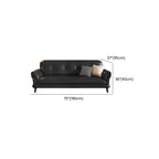 Contemporary Modern Solid Color Stain Resistant Standard Sofa/Loveseat/Single Sofa in Midnight Black, Seats 3/Seats 4/2-seater with 2 Pillows
