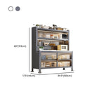 Modern Simple Style Sideboard with Hutch, Narrow Stone Countertop, Adaptable Shelf, and 3/4/5 Doors