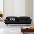 Standard Sofa in Navy Blue/Beige with 1 Pillow
