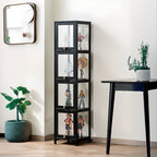 Bambusa Flooring Curio Cabinet with Stockroom, 4 Cabinets/3 Cabinets/2 Cabinets, 4 Shelves/3 Shelves/2 Shelves, 4 Doors/3 Doors/2 Doors