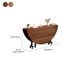 Minimalist Compact Orbicular Folding Banquet Table with Black Base, Waterproof Manufactured Wood Top