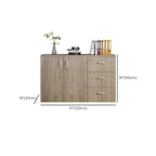 Caramel Trendy Manufactured Wood Supplies Cabinet with Shelves, Locker, Locking Door, and 2-Wide/5-Wide/4-Wide Compartments