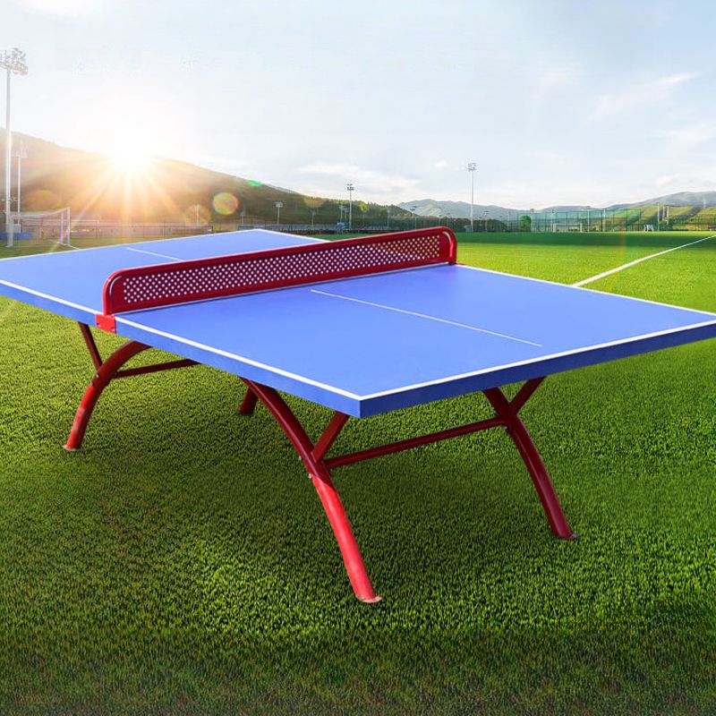 Versatile Ping Pong Table with Synthetic Laminate Top in Ink/Dark Blue/Emerald Green, Includes Paddle for Indoor and Outdoor Use