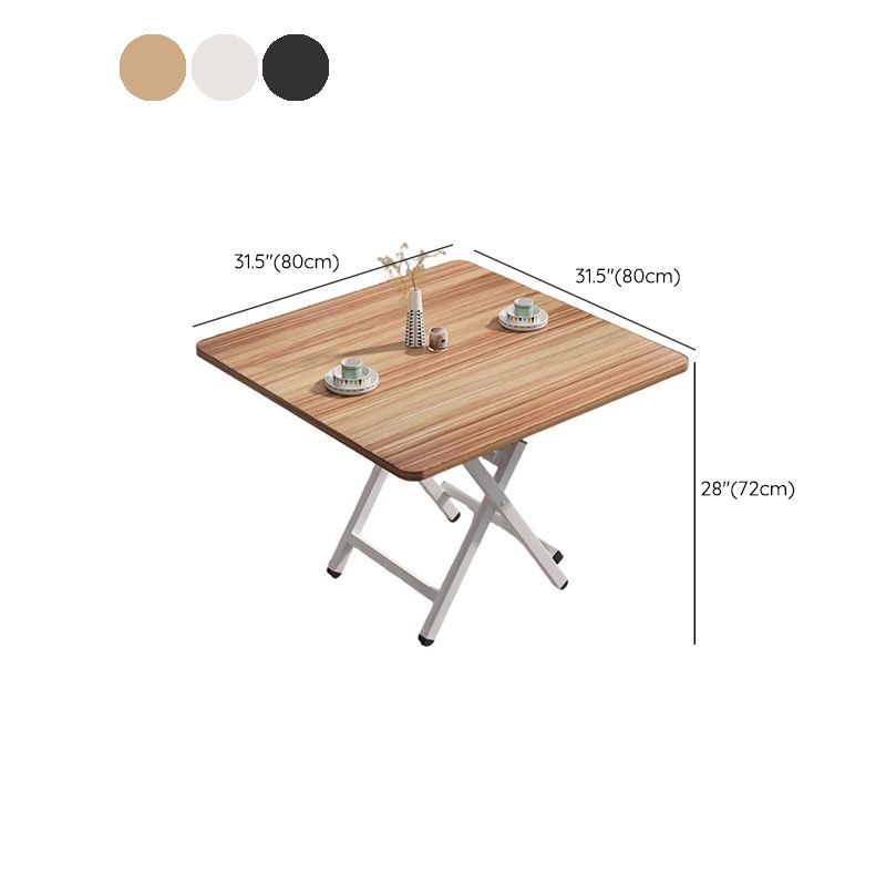 Midnight Black/White/Natural Finish Trendy Folding Square Fold-up Card Table with Scratch-shielded MDF Wood Top