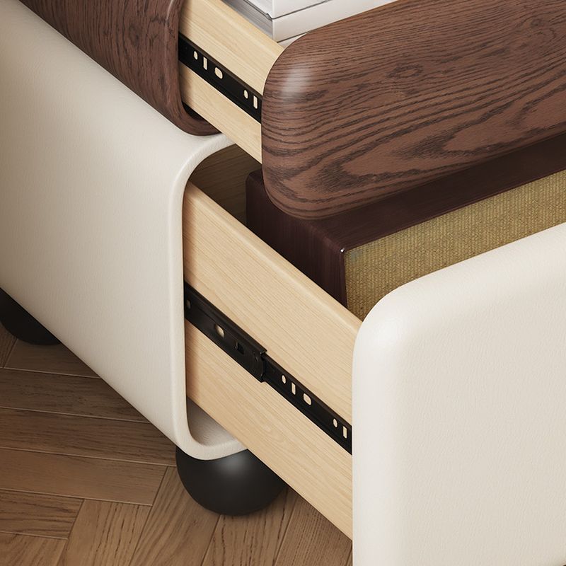 Modish Nightstand With Drawer Organization featuring 1 Cabinet, Right Orientation, and Natural Wood Countertop